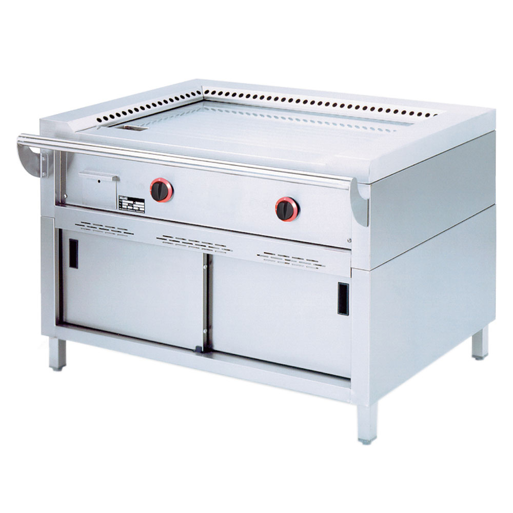 Gas "Teppanyaki" Platte, 2 Zonen (2x 7 kW), Unterschrank